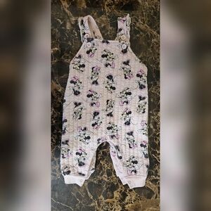 Disney Baby Girl Pink Minnie Mouse Overalls -9M